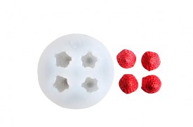 Molde silicona 4 frutillas chicas